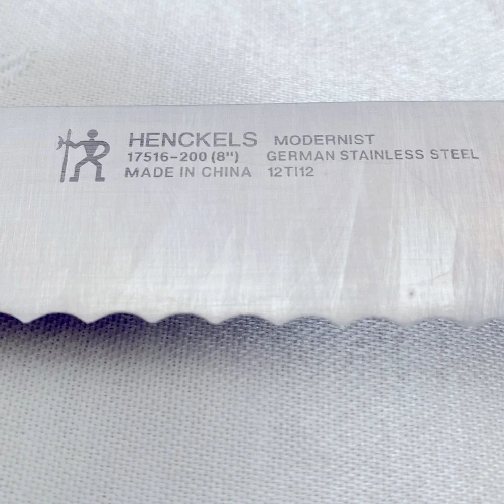 HENCKELS Modernist Stainless Steel 8 Inch bread knife. Great preowned condition